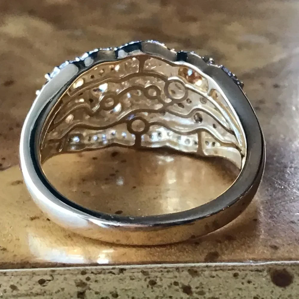 Natural Fanta Garnet Sterling Silver Cocktail Ring Size 10